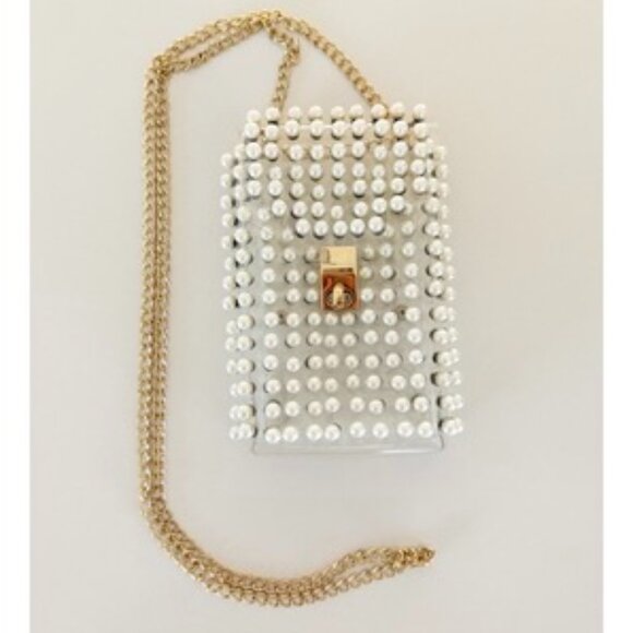 Handbags - Clear Pearl Crossbody/Fancy Pack